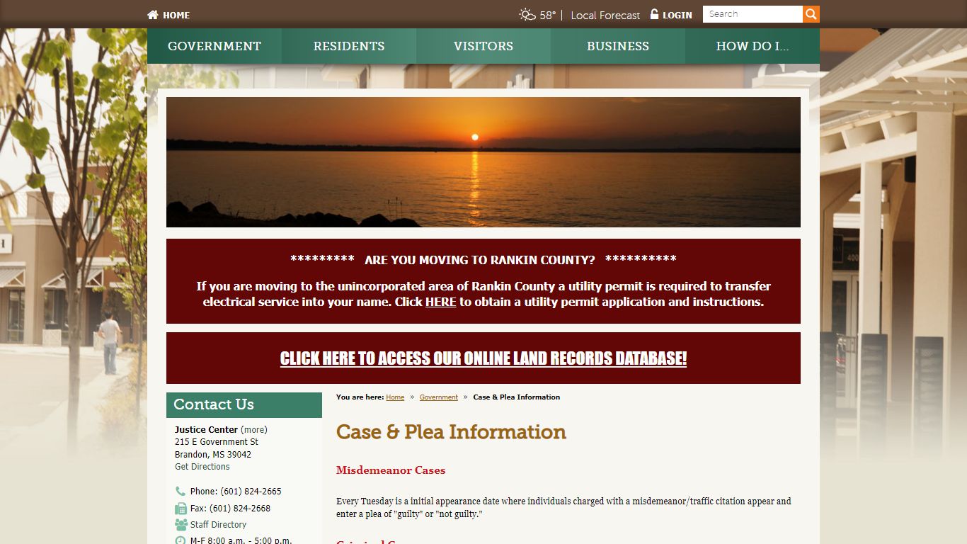 Case & Plea Information / Rankin County, Mississippi
